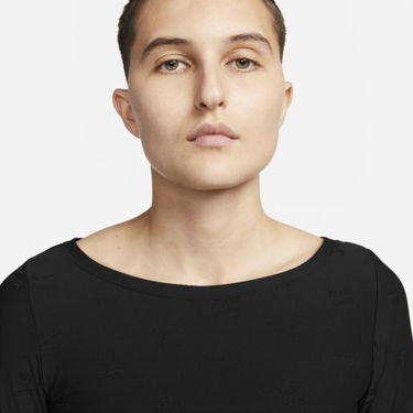 Съкратен топ Nike Long-Sleeve Top With Print Черно | DQ6919-010, 1