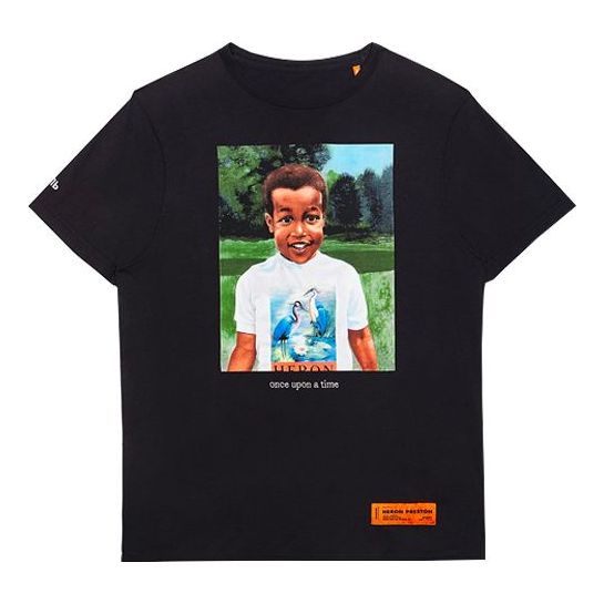 Тениска HERON PRESTON HERON PRESTON Little Boy Graphic T-Shirt Черно | HMAA011S209140191088