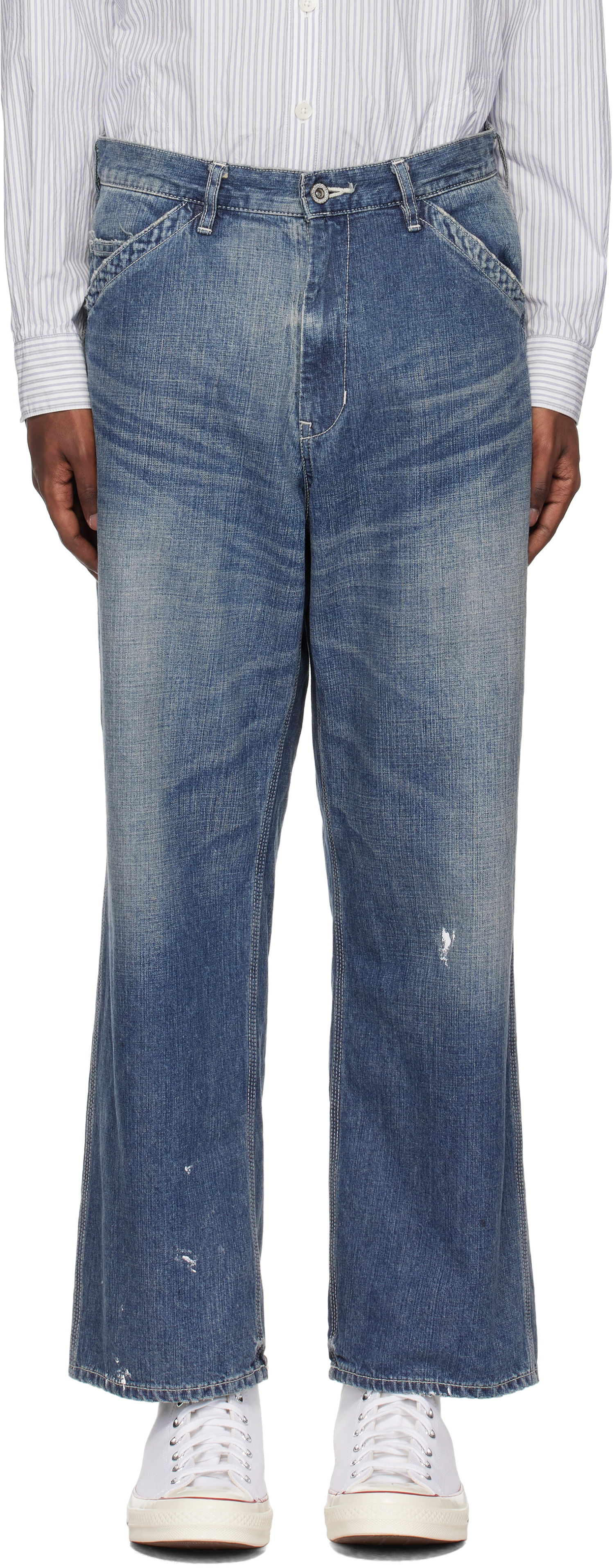 Дънки Neighborhood Washed Utility Jeans Синьо | 242SPNH-PTM04, 0