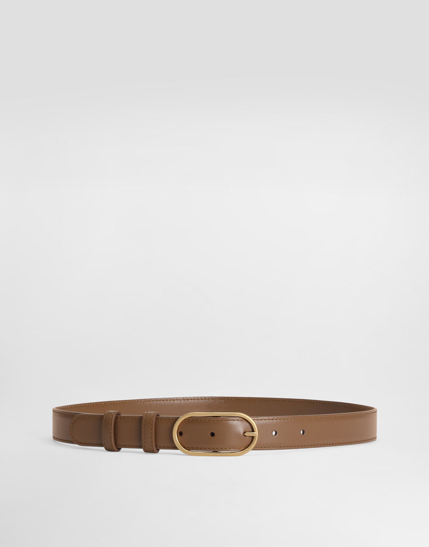 Колани Dolce & Gabbana Dolce & Gabbana Palmated Calfskin Belt with Oval Buckle Кафяво | BE1654A3G198Z093, 0