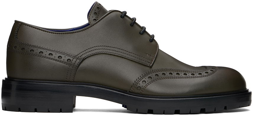 Облекло Burberry Burberry Perforated Brogue Derbys Зелено | 8095262, 0