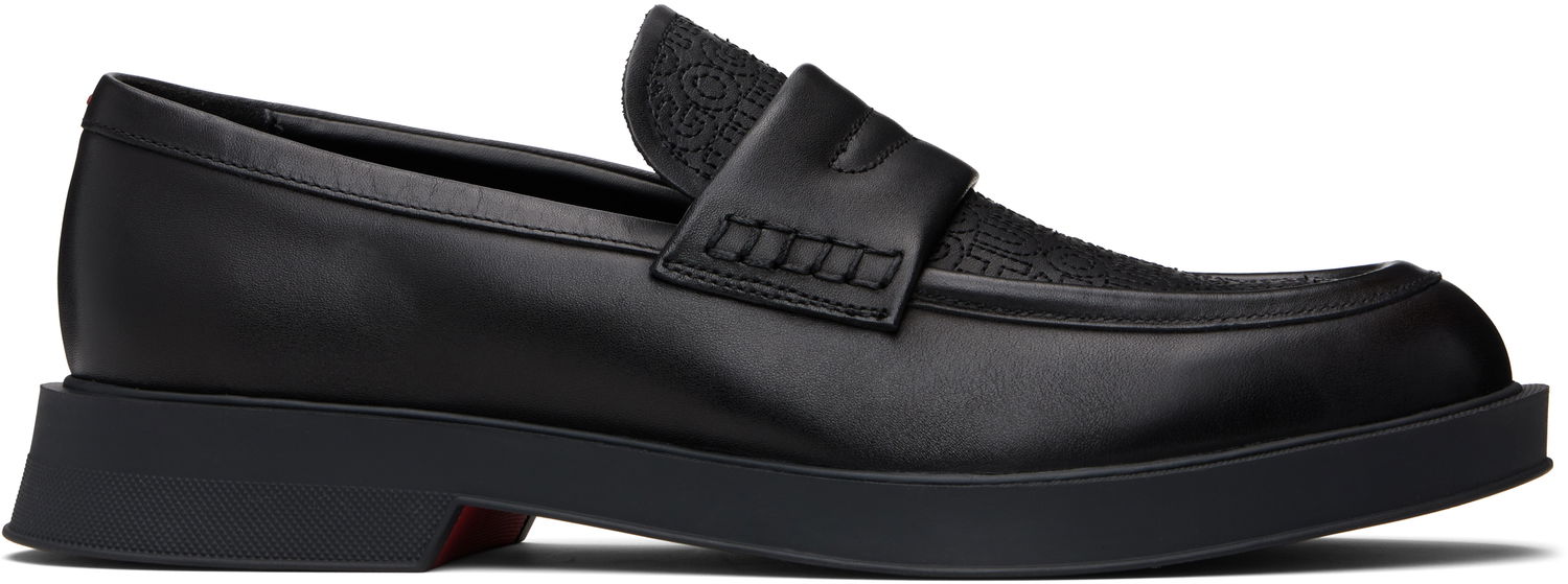 Кецове и обувки BOSS Hugo Embroidered-Logo Loafers Черно | 50548486, 0