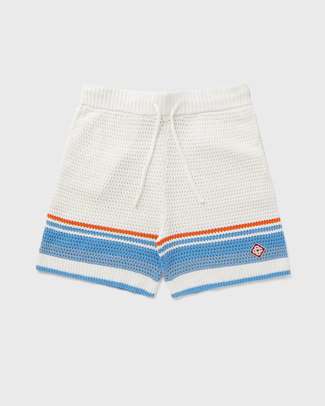 Crochet Knit Striped Lounge Shorts