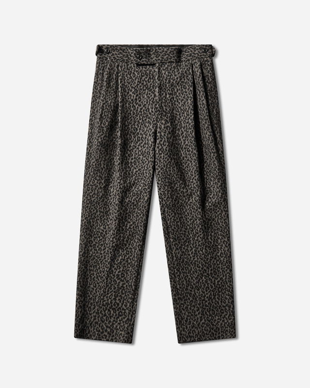 Leopard Jacquard Side Tab Tucked Trousers