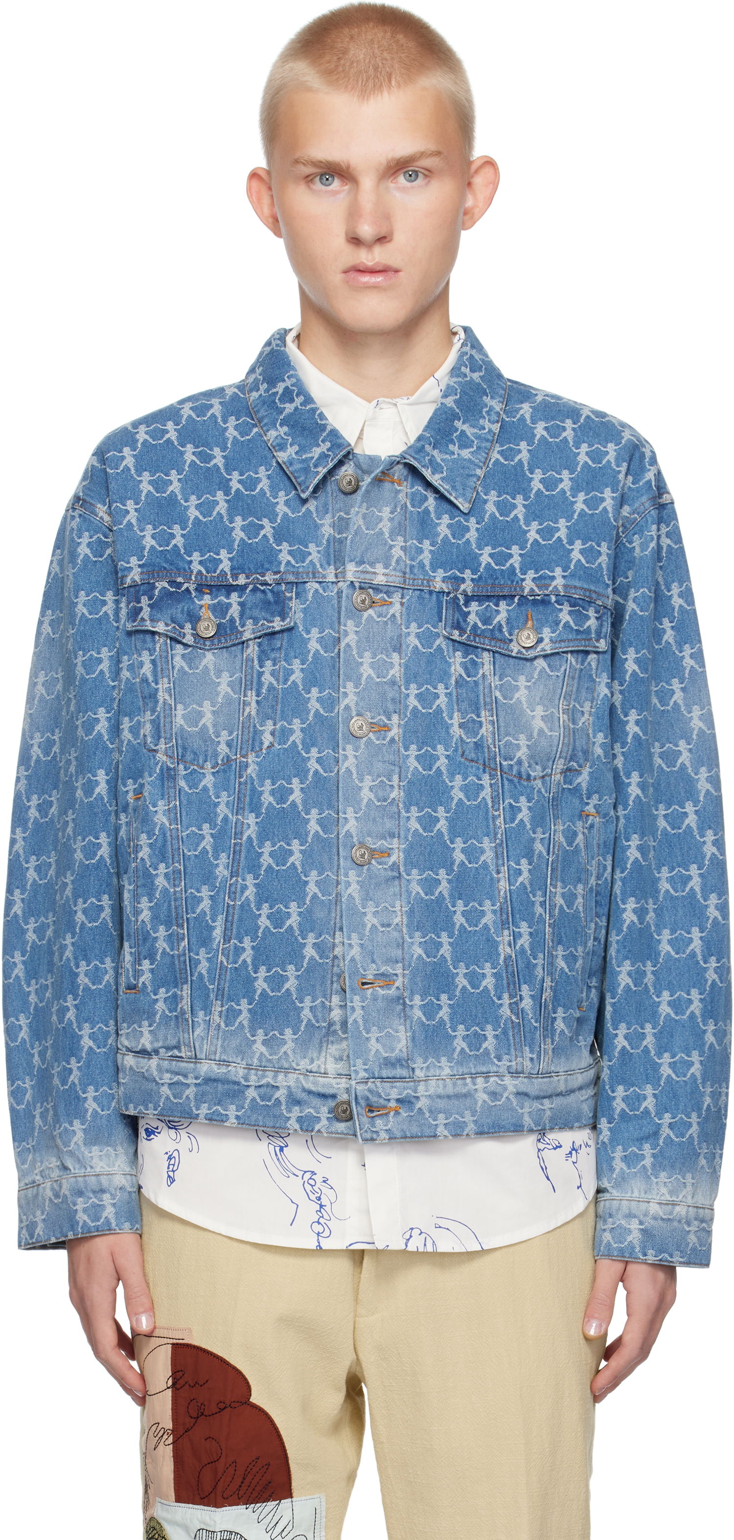 Яке KidSuper Dancing Ladies Denim Jacket Синьо | AW24-OW-38, 0