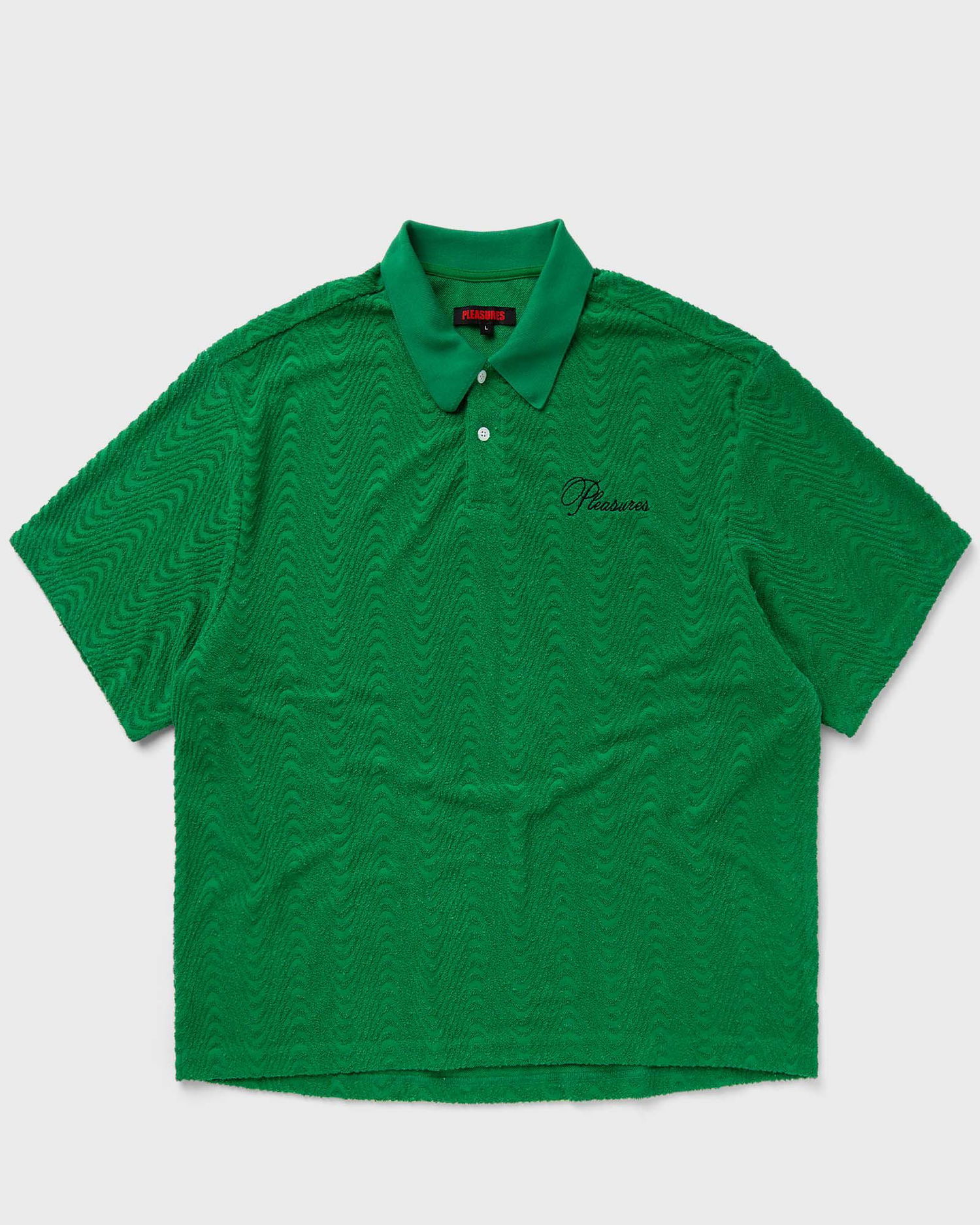 Поло тениска Pleasures ZEN TERRY BOXY POLO Зелено | P24SU037-GREEN, 0