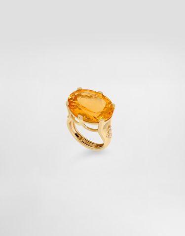 Пръстен Dolce & Gabbana Anna Ring in 18-carat Yellow Gold with Citrine and Diamonds, Size 51 Жълто | WRSB1GWCTR1ZOO00, 1