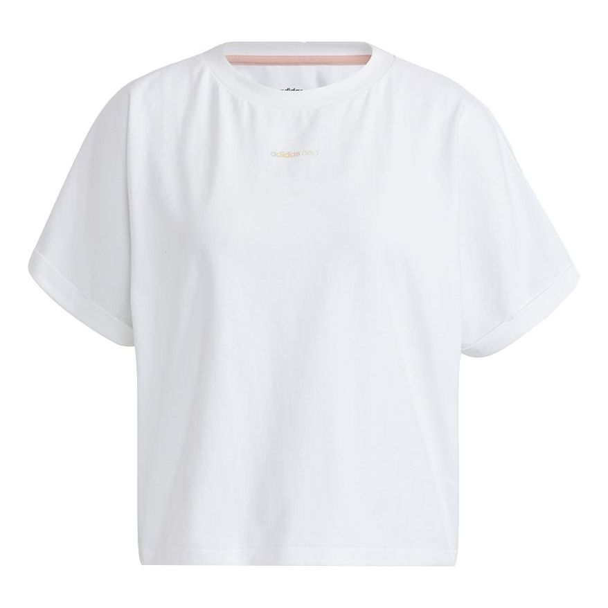 Съкратен топ adidas Originals Short Sleeve Leisure T-Shirt Бяло | H16281, 0