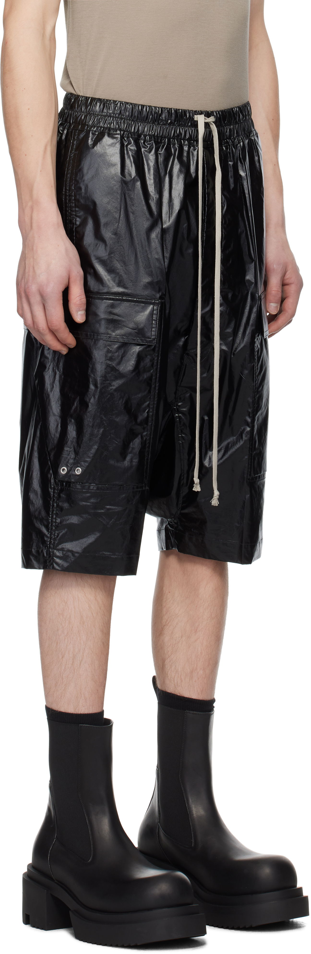 Къси панталони Rick Owens Rick Owens Hollywood Cargo Pods Shorts Черно | RU01E5389 MCT, 1