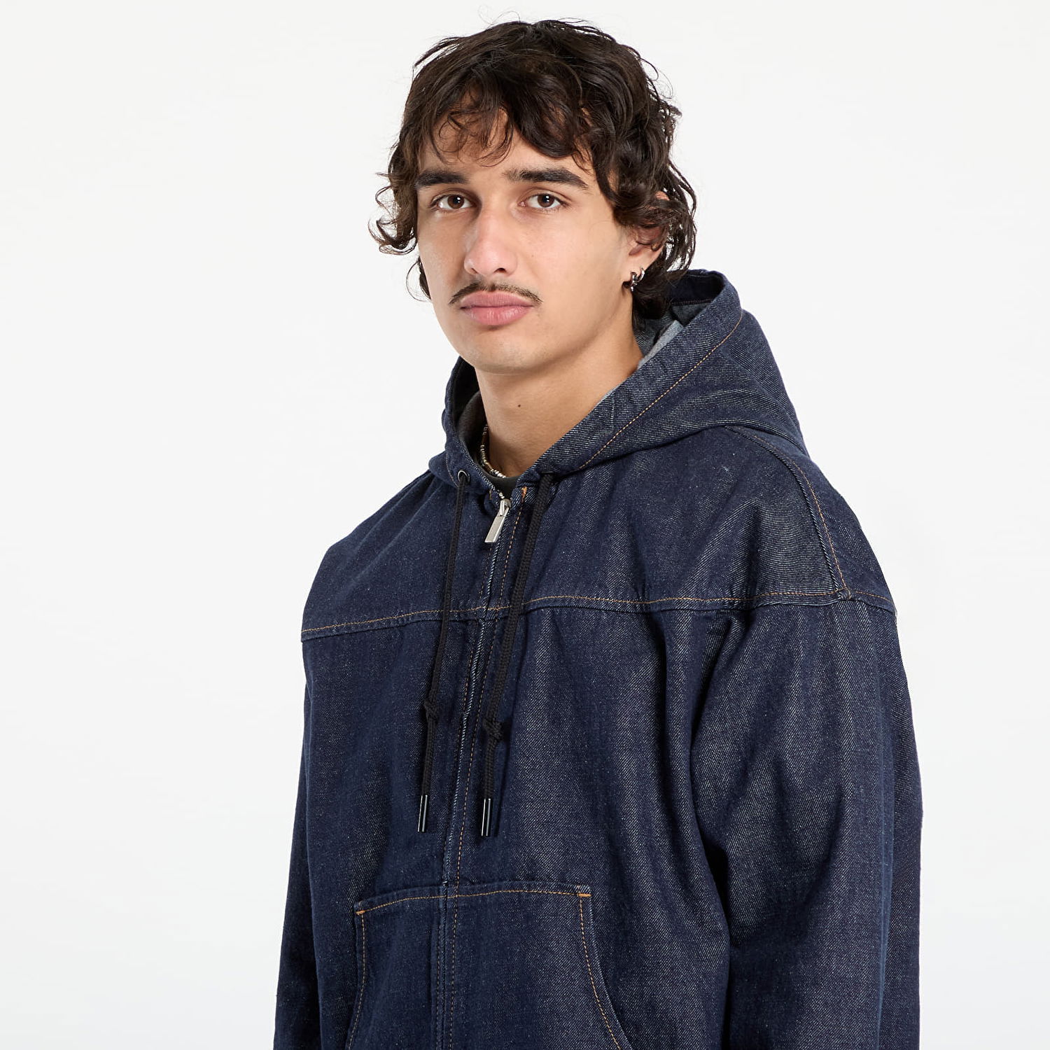Яке CALVIN KLEIN Calvin Klein Jeans Zip Front Denim Hoodie Синьо | LV04RD715G 59W, 1