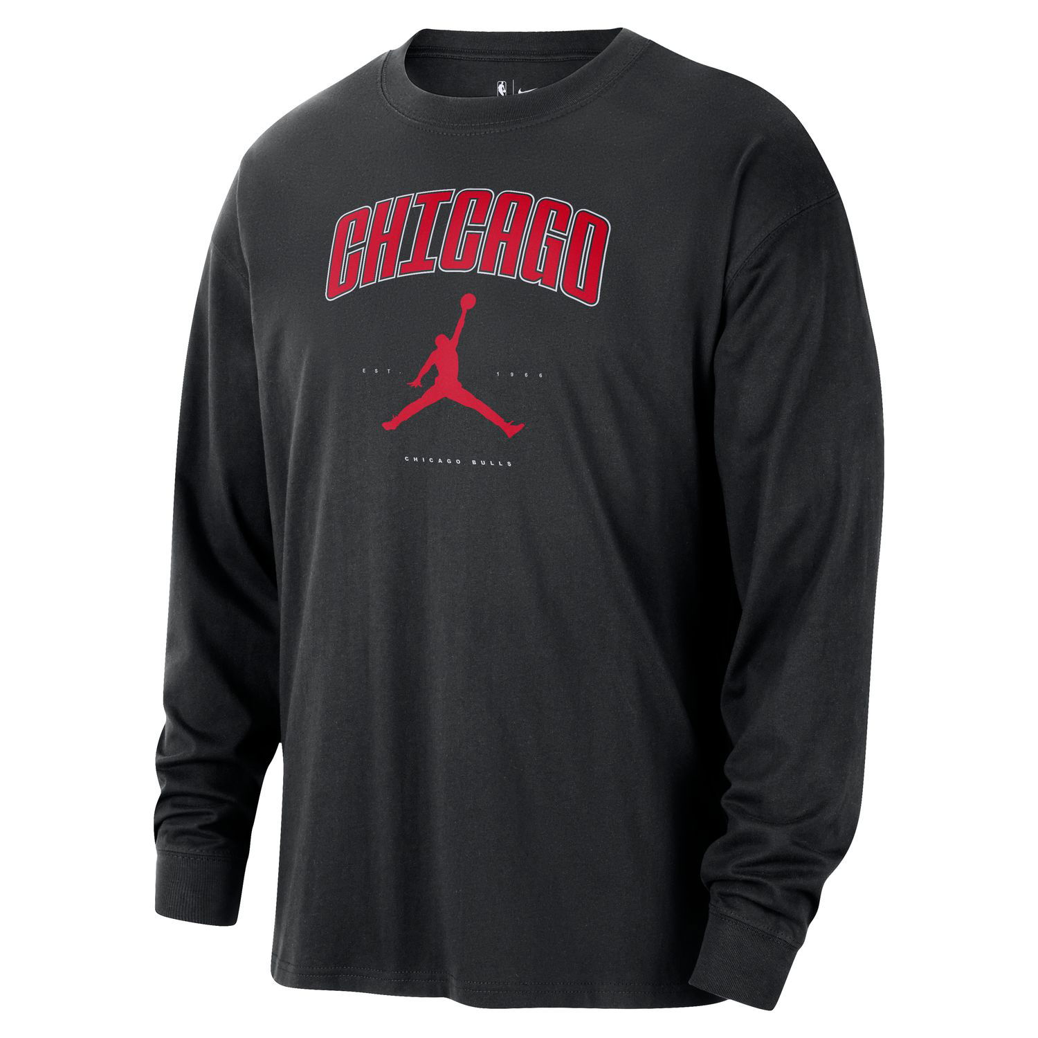 Тениска Jordan Jordan NBA Chicago Bulls Essential Long-Sleeve Tee Черно | HV5460-010, 0