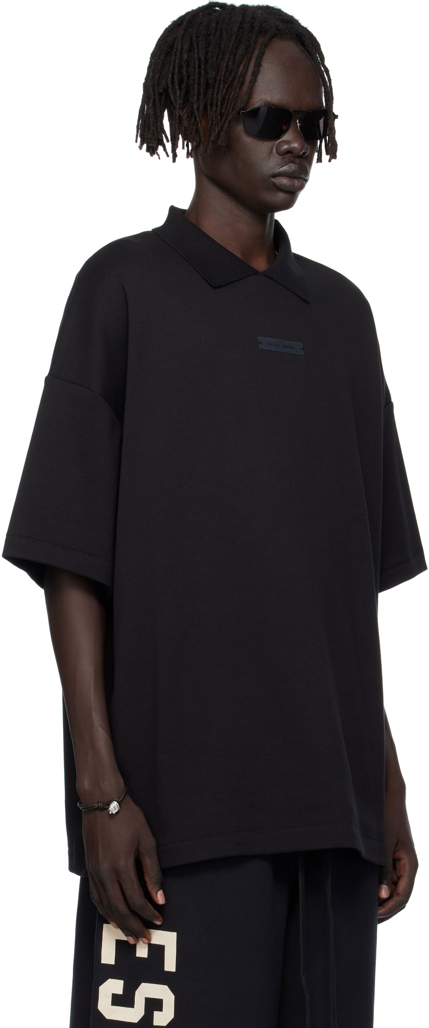 Поло тениска Fear of God ESSENTIALS 90s Fit Piqué Polo Черно | 125SP254400F, 1