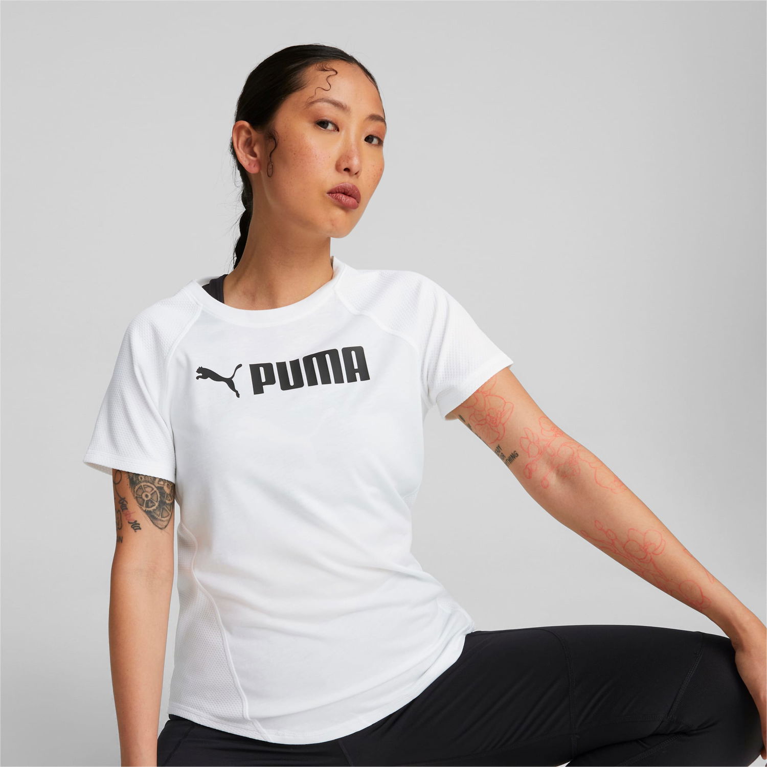 Тениска Puma Fit Logo Trainings-T-Shirt Бяло | 522181_02, 0
