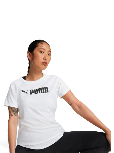 Тениска Puma Fit Logo Trainings-T-Shirt Бяло | 522181_02