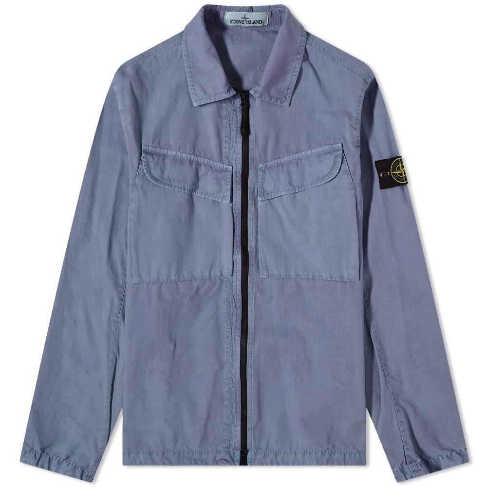 Яке Stone Island Brushed Cotton Canvas Zip Overshirt Сиво | 7715101WN-V0124, 0