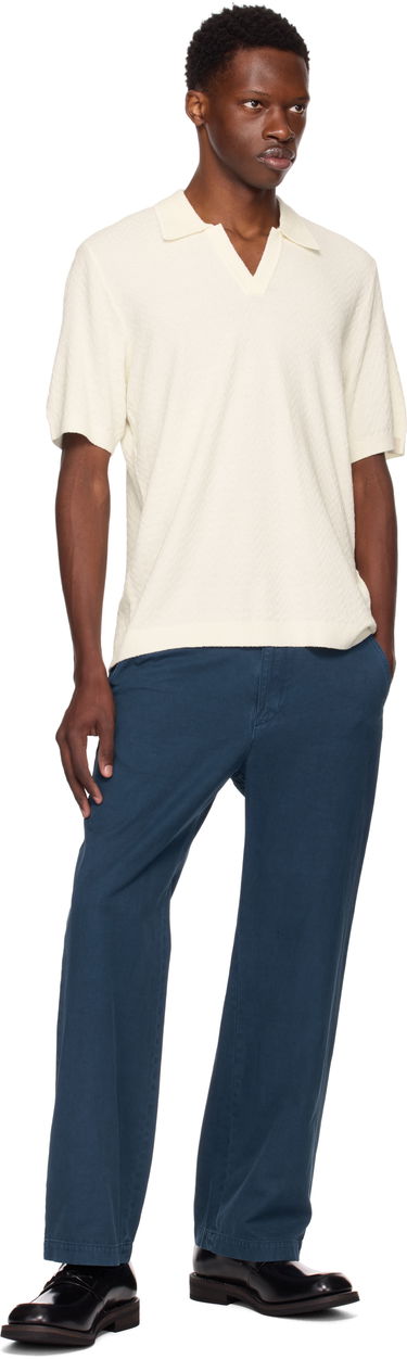 Поло тениска rag & bone Rag & Bone Zuma Herringbone Knit Polo Бяло | MBS25P019NC19, 3