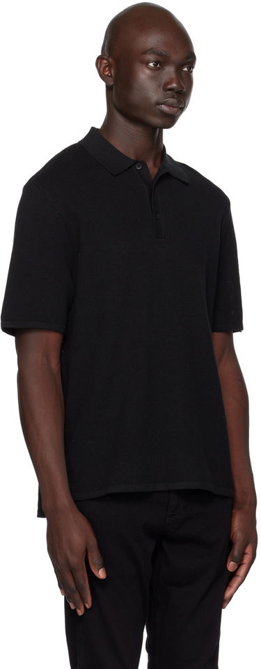 Поло тениска rag & bone Harvey Knit Polo Shirt Черно | MBS22S018KI18, 1