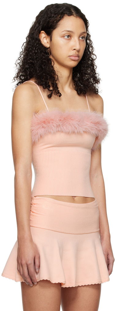 Потник GUIZIO Guizio Feather Trim Knit Camisole Розово | R24602S011, 1