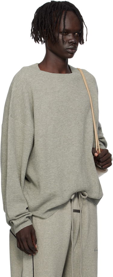 Суитчър Fear of God Fear of God ESSENTIALS Waffle Long Sleeve Crewneck Sweatshirt Сиво | 192SP256165F, 1