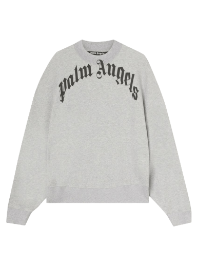 Суитчър Palm Angels Curved Logo Crew Sweat Сиво | PMBA026C99FLE0010910