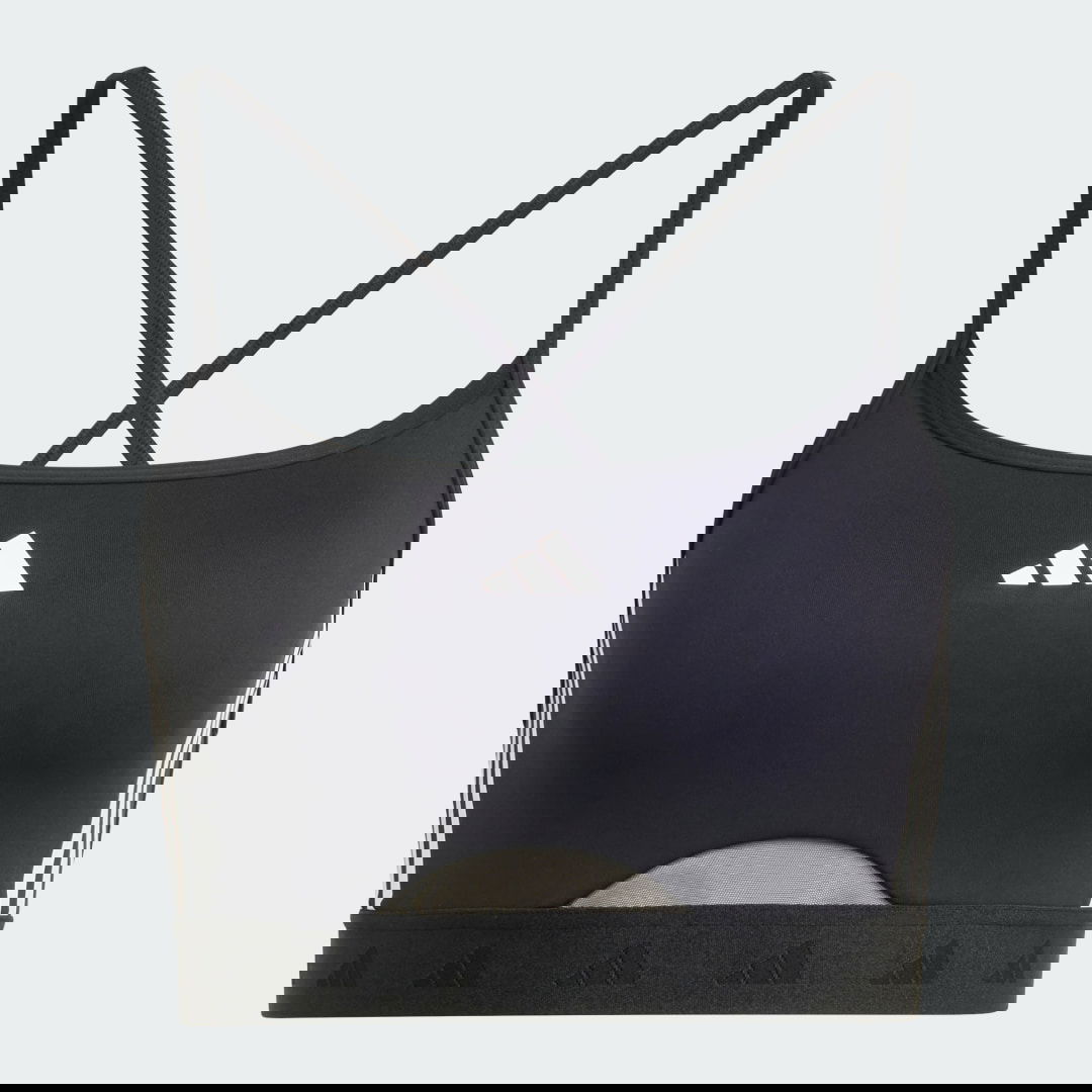 Сутиен adidas Performance Hyperglam Criss-Cross Strap Mesh Sports Bra Черно | IS4491, 0