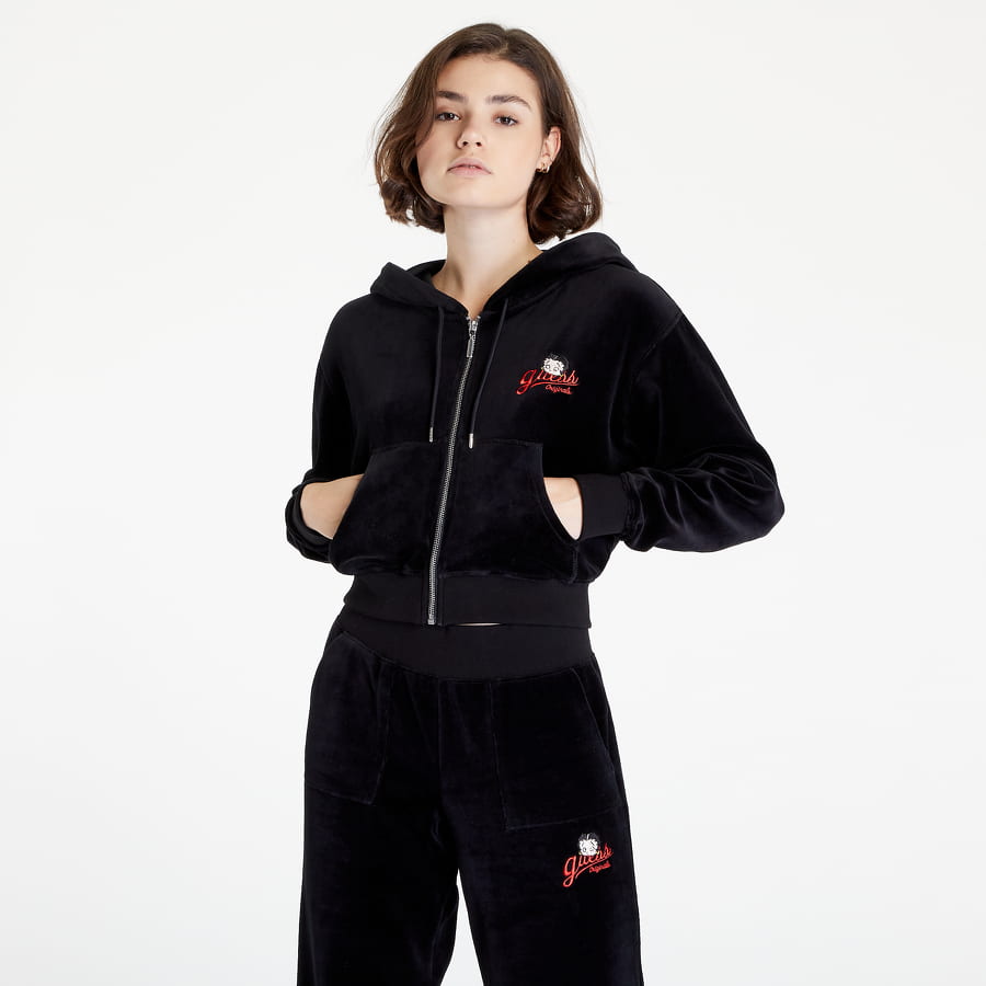 Суитчър GUESS Betty Boop Velour Jacket Черно | W2BQ03KBBN0-JBLK, 0