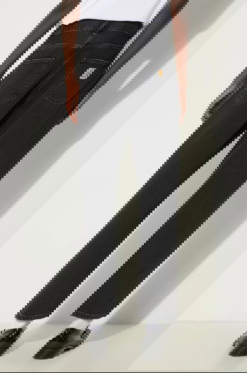 Дънки Carhartt WIP Carhartt WIP Straight Fit Cropped Jeans Черно | I029208.BLACK.STON, 1