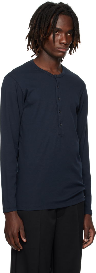 Тениски и потници Tom Ford TOM FORD Cotton Henley Тъмно синьо | T4M151040, 1