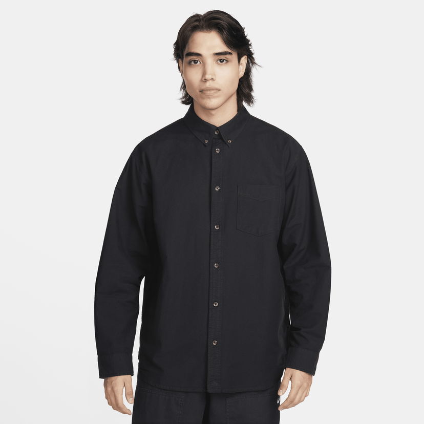 Риза Nike Life Long-Sleeve Oxford Button-Down Shirt Черно | FN3125-010