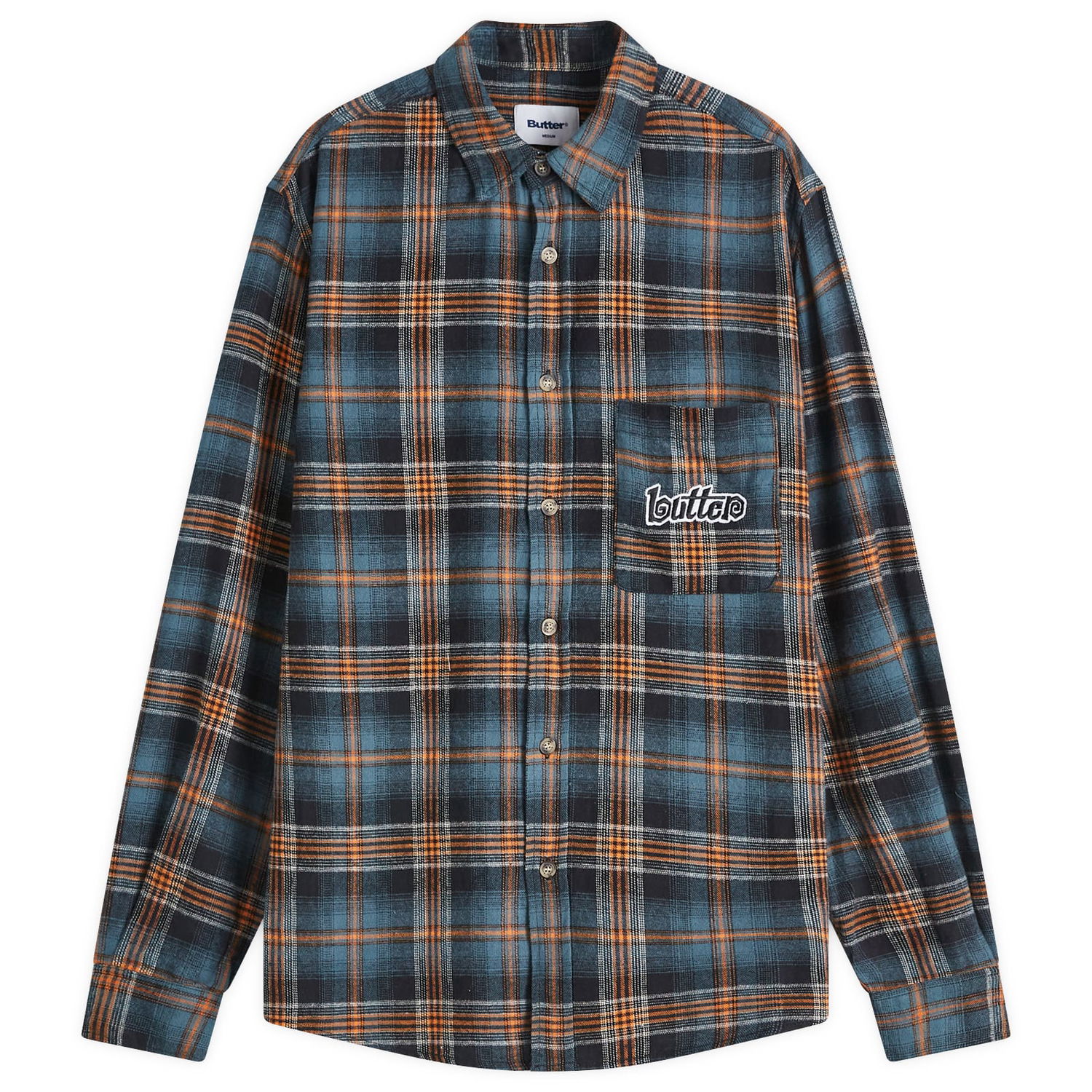 Риза Butter Goods Swirl Plaid Shirt Синьо | BGQ4240100-BLO, 0