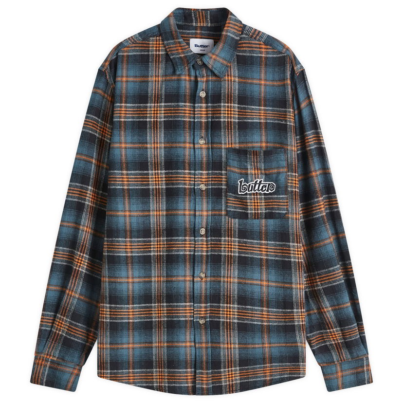 Риза Butter Goods Swirl Plaid Shirt Синьо | BGQ4240100-BLO