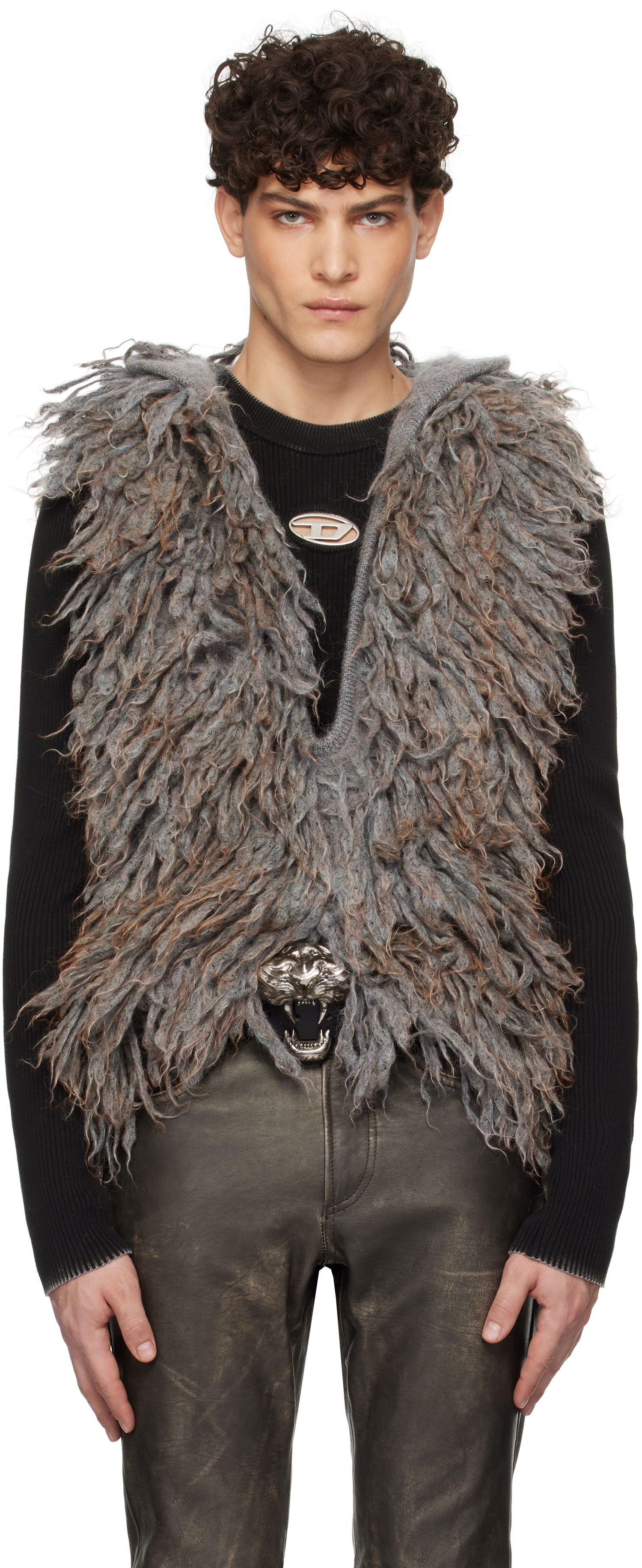 Жилетка Diesel Furry Knit Vest Сиво | A17039-0DBDJ-96X, 0