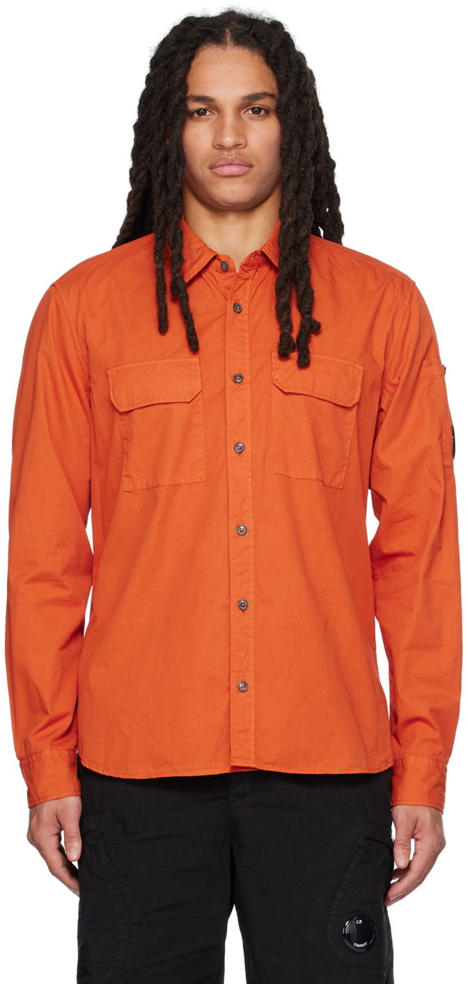 Риза C.P. Company Garment-Dyed Shirt Оранжево
 | 14CMSH157A-002824G, 0