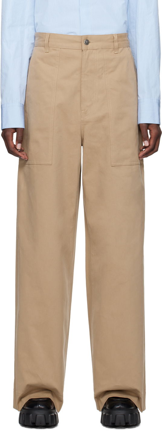 Панталони Moncler Straight Leg Trousers Бежово | J20932A0001659803, 0