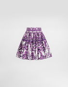 Dolce & Gabbana Majolica Print Poplin Short Skirt