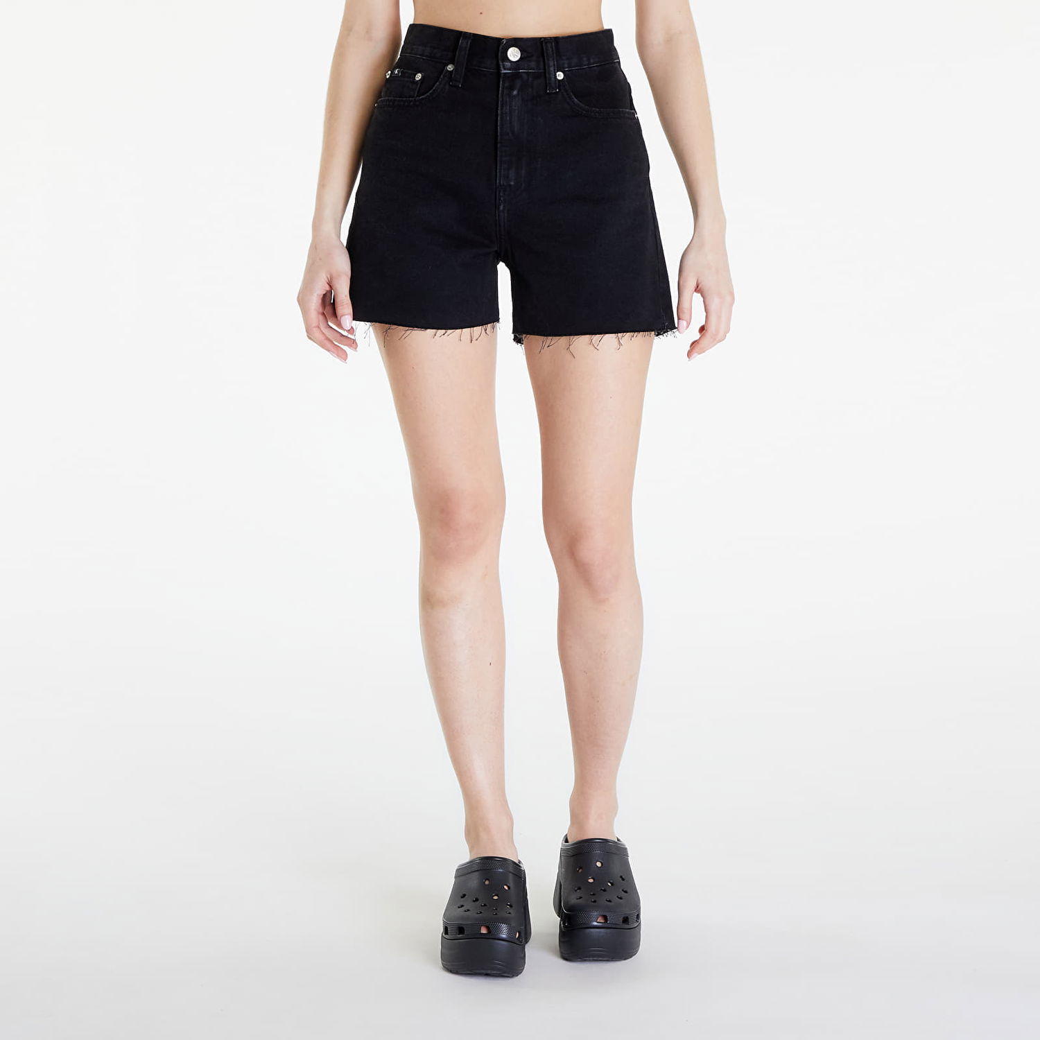 Къси панталони CALVIN KLEIN Jeans Mom Shorts Denim Black Черно | J20J222812 1BY, 0