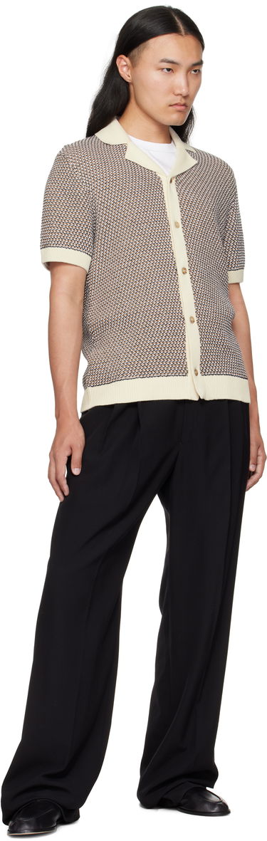 Пуловер BOSS Regular-Fit Knitted Cotton Cardigan Бежово | 50543163, 4