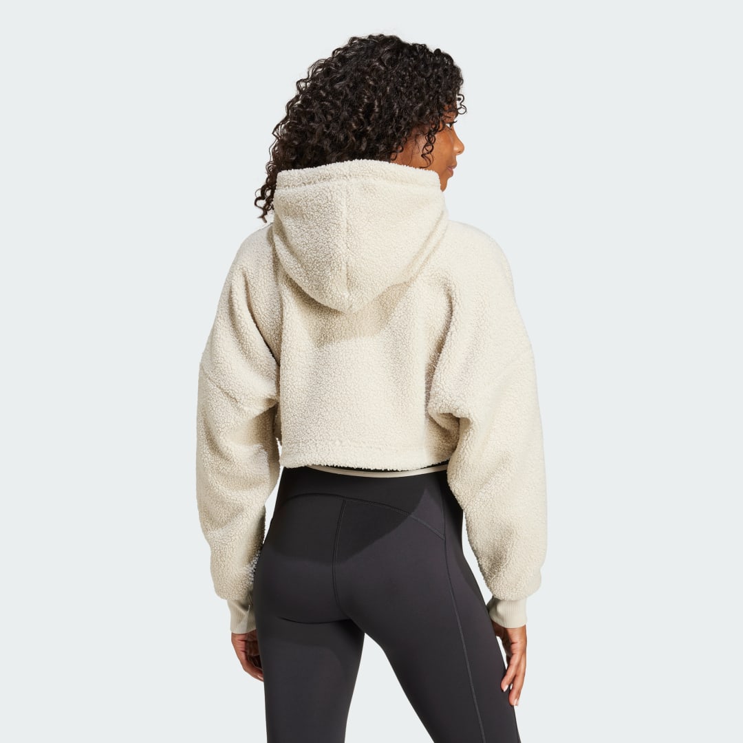 Суитчър adidas Performance MOON BOOT Cropped Fleece Hoodie Бяло | IY8050, 1