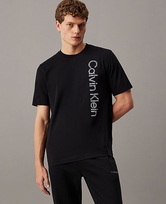 Тениска CALVIN KLEIN pw - graphic s/s t-shirt s Черно | 00GMF4K113-BAE