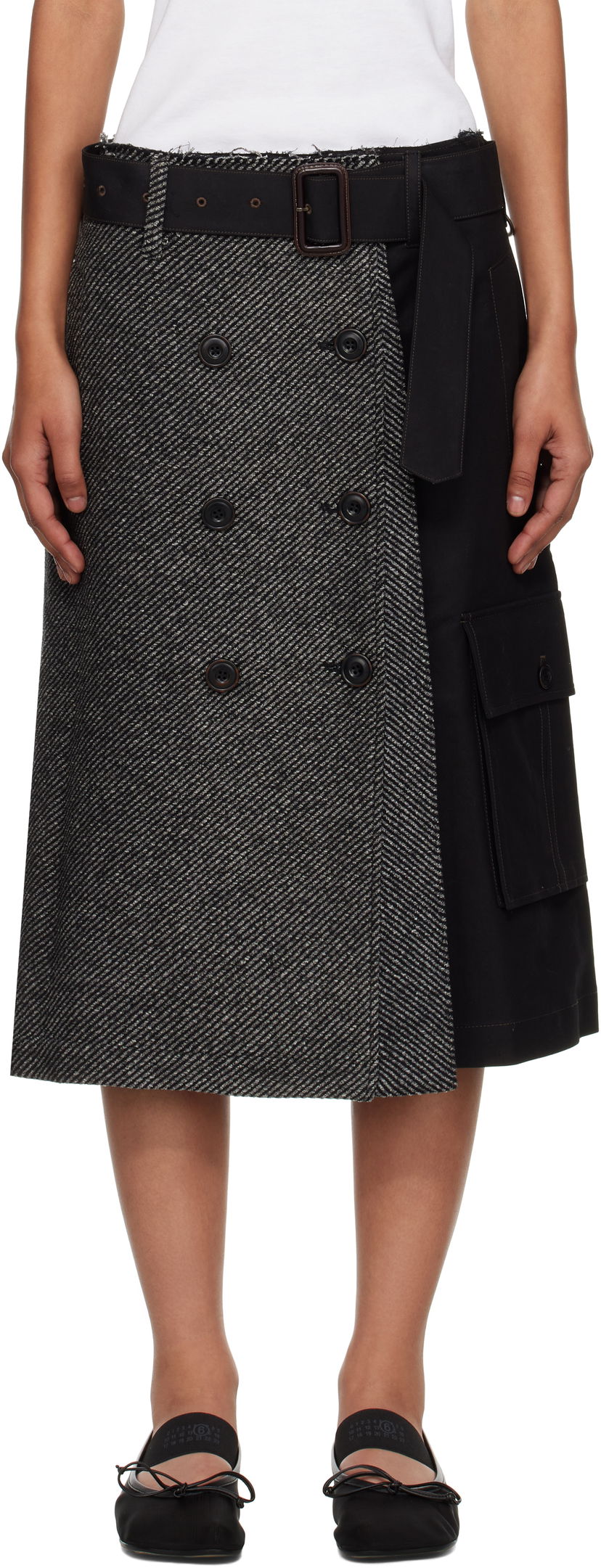 Пола Andersson Bell Andersson Bell Whitney Trench Pleated Midi Skirt Черно | apa848w