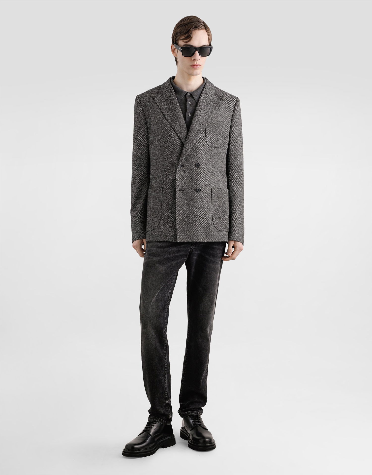 Яке Dolce & Gabbana Dolce & Gabbana Double-breasted Portofino Jersey Jacket Сиво | G2TK3TFM7CCS8030, 1