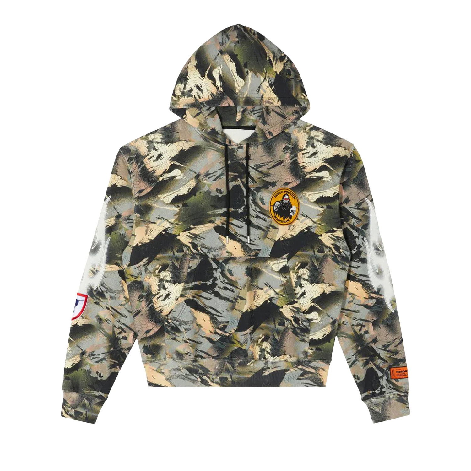 Суитчър HERON PRESTON Camo Flaming Hoodie Зелено | HMBB017S22JER0025901, 1