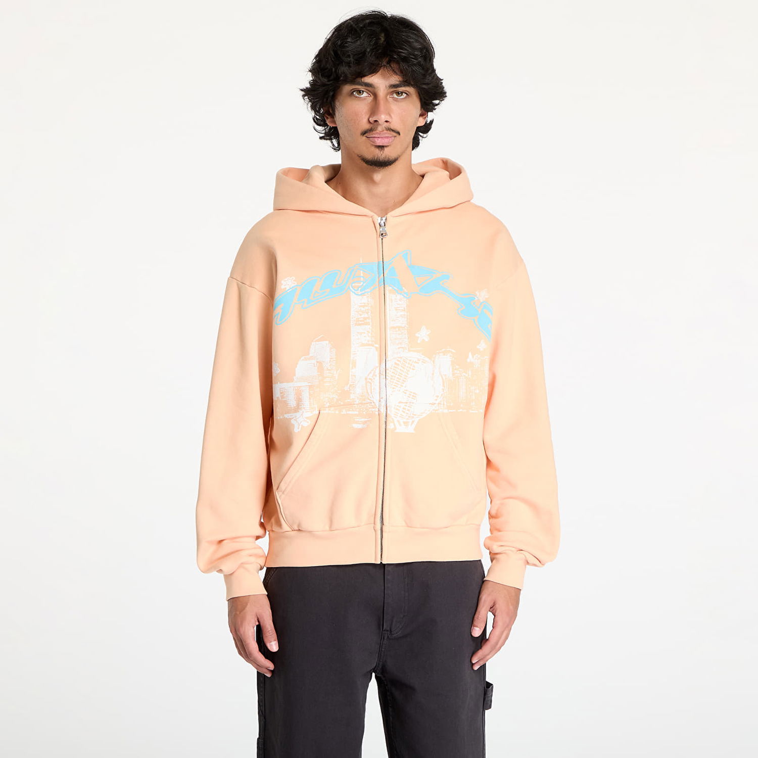 Суитчър Awake NY Skyline Zip Up Hoodie Peach S Бежово | AWK-SU24-HD121-PIN, 0