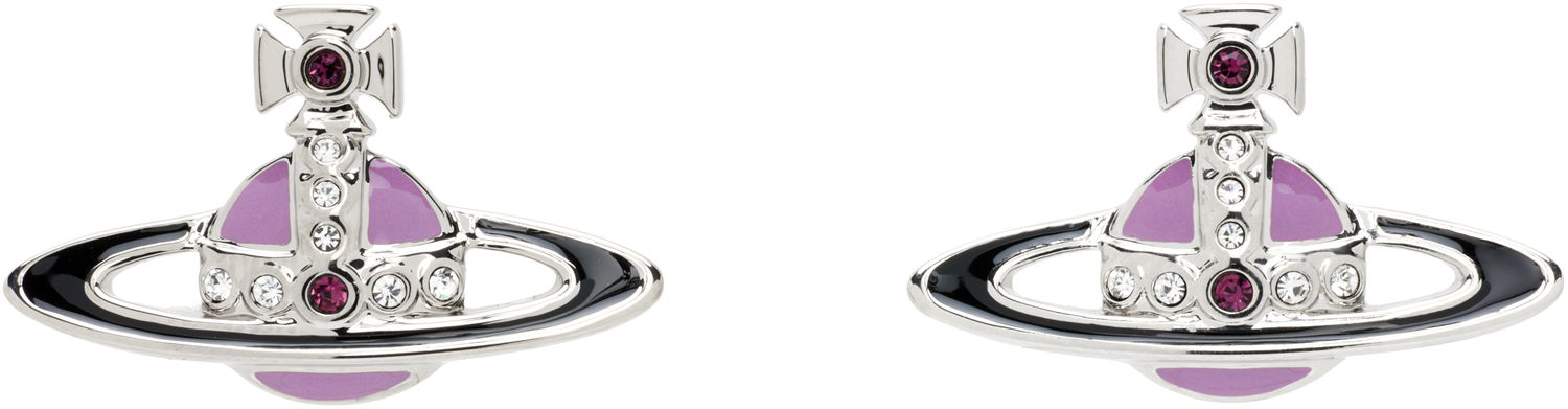 Обеци Vivienne Westwood Small Neo Bas Relief Earrings Лилаво | 62010039-02P681-, 0