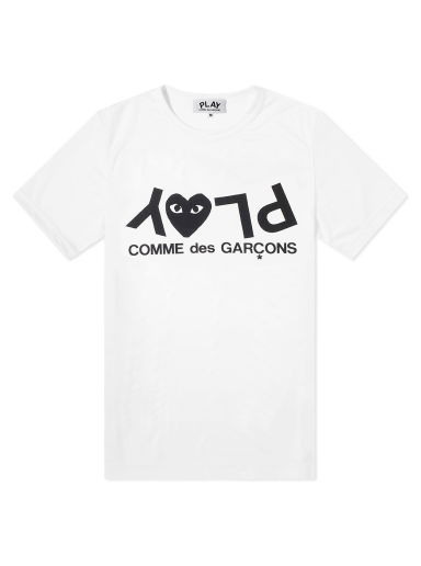 Тениска Comme des Garçons Play Inverted Text Logo Tee Бяло | P1T068-1