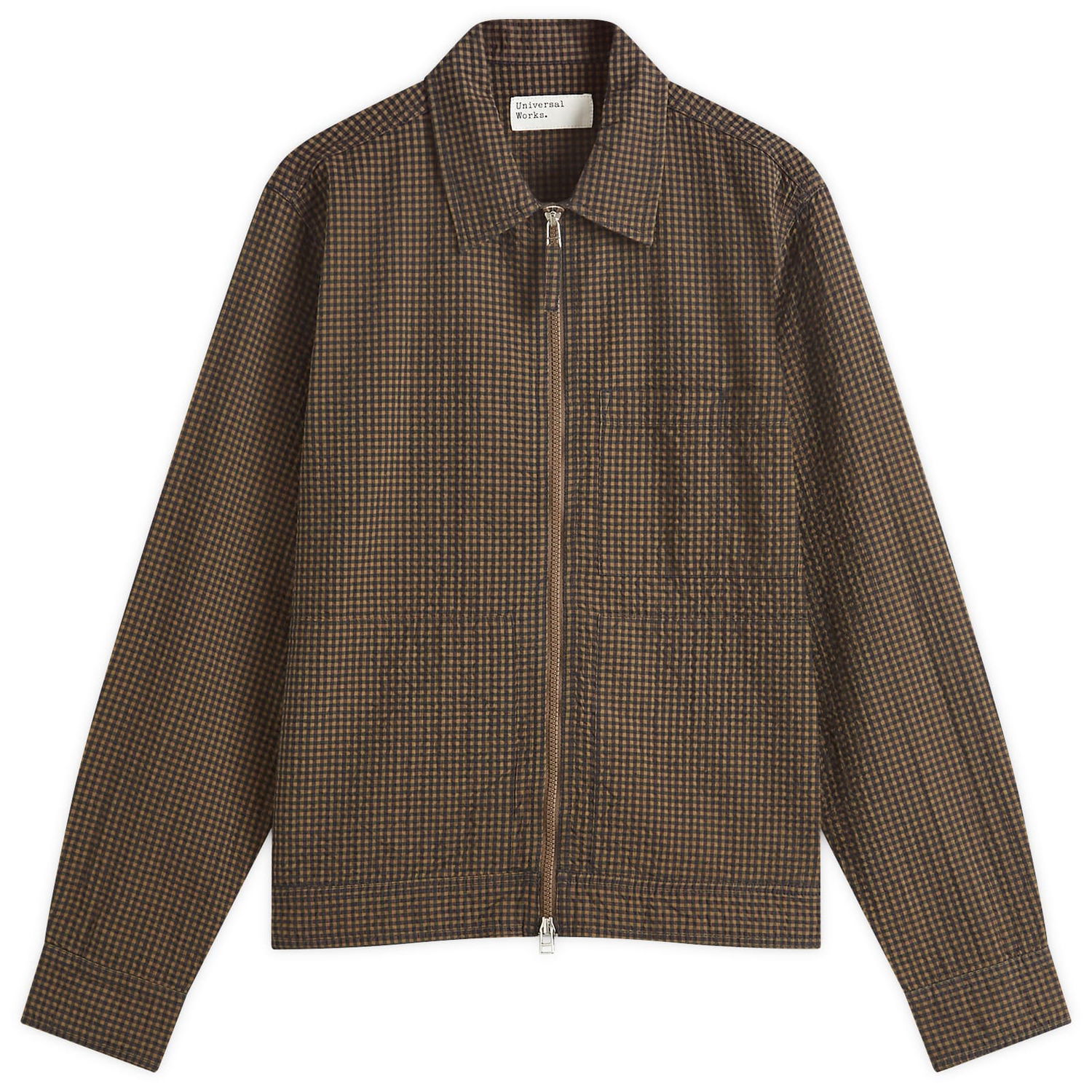 Яке Universal Works Seersucker Zip Uniform Jacket Кафяво | P32057-NVY, 1