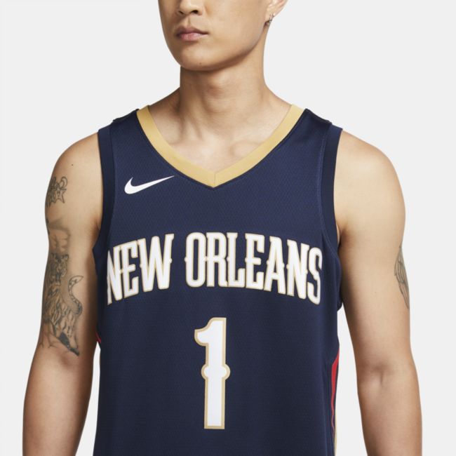Фланелка Nike Zion Williamson Pelicans Icon Edition 2020 NBA Swingman Тъмно синьо | CW3674-424, 0