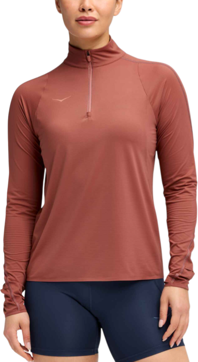 Суитчър Hoka One One GlideTech Quarter Zip Top Червено | 1164155-roug, 0
