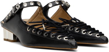 Кецове и обувки GANNI GANNI Oleatex Lace-Up Mules Черно | S2925, 3