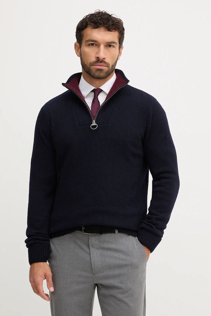 Пуловер Barbour Barbour Nelson Half Zip Sweater Тъмно синьо | MKN0863